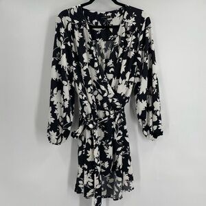 Lane Bryant Black & White Floral Tunic